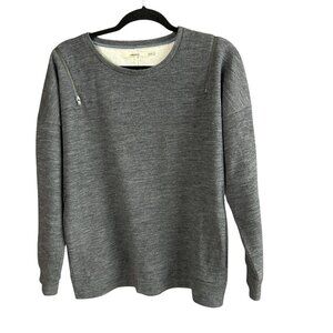 J. Brand Gray Wool Blend Zipper Shoulder Sweater Sweatshirt Size Medium